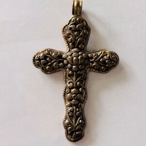Ornate Gold Cross Pendant